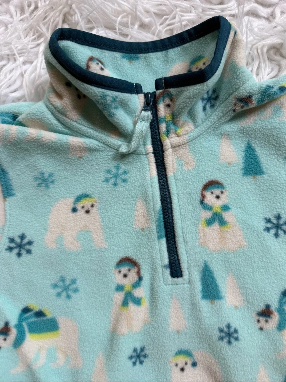 Gymboree Blue Fleece Pullover with Polar Animal Print